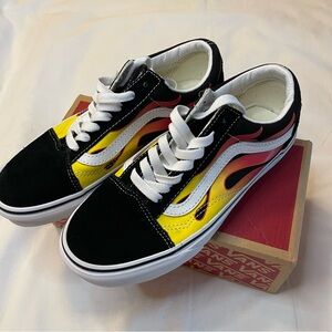 Vans Old Skool Shoes Flames NWT